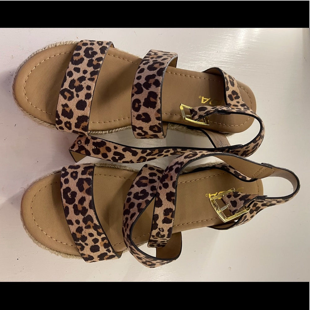 SODA cheetah print sandals women’s